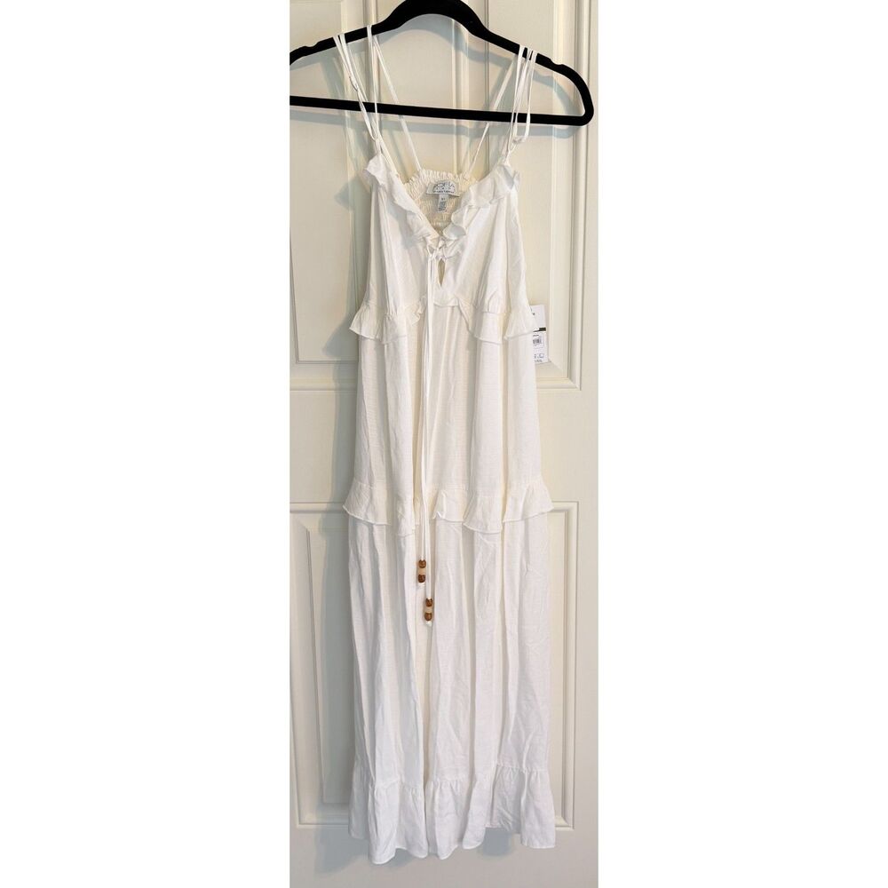 New!! Sofia Jeans Women's White Tie Front Maxi Dress size XL